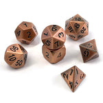 7 Piece Metal DND Dice Set Brished Copper