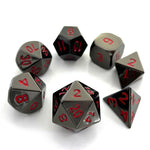 7 Piece Metal DND Dice Set Black/Red