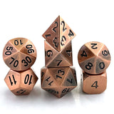 7 Piece Metal DND Dice Set Brished Copper