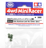 Tamiya Mini 4wd 95424 2mm Aluminum Lock Nut Green