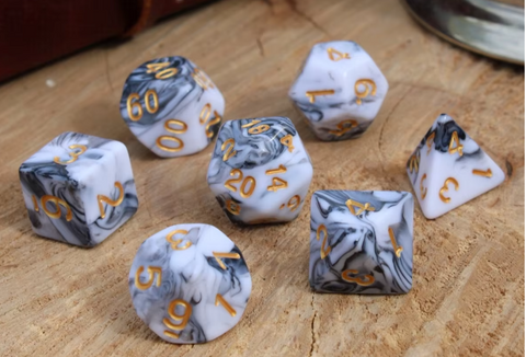 Polyhedral Dice set (7pcs) - Cookies & Cream