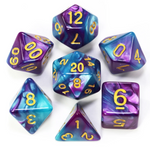 Polyhedral Dice set (7pcs) - Blue/Purple Marble