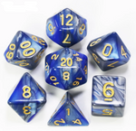 Polyhedral Dice set (7pcs) - Blue/Grey Marble