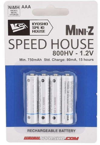 Kyosho Speed House 750mAh AAA Batteries (4 pack)