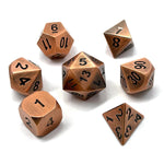 7 Piece Metal DND Dice Set Brished Copper