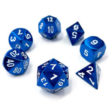 7 Piece Metal DND Dice Set Blue Plated